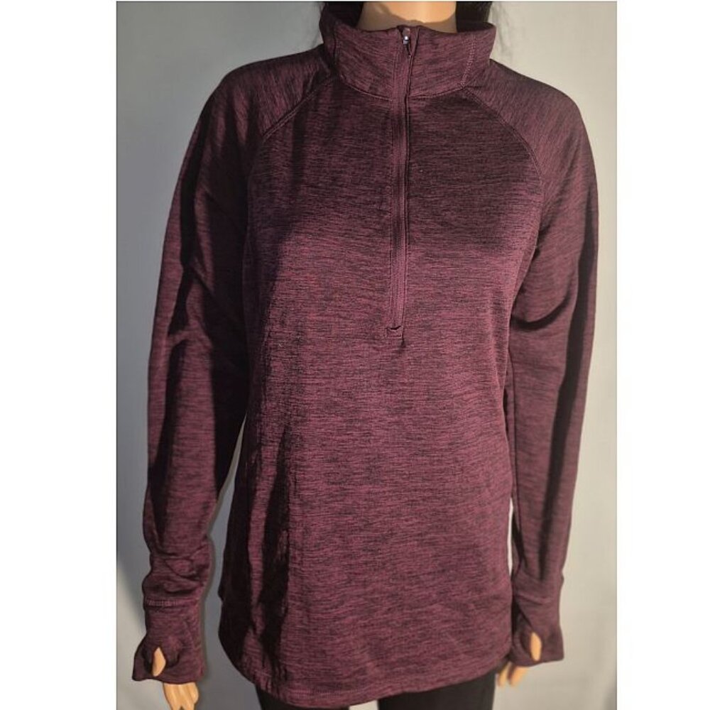 AVIA stylish athletic jacket w/ zippered bust, Maroon/black blend in size XXL